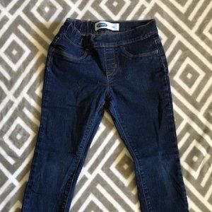 OLD Navey Girls 8 (M) Pull-On Skinny Jeans Dark